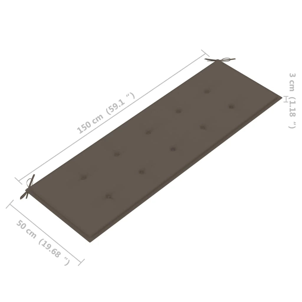 Panca da giardino mobili da esterno per patio panca da terrazza impilabile con cuscino 159 cm legno massello di teak 02_0011704