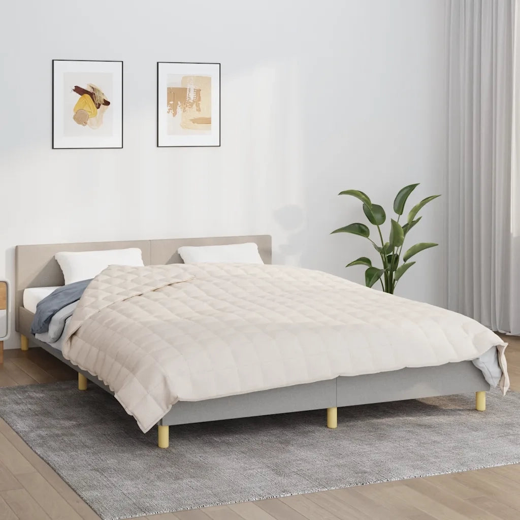 Coperta Ponderata Crema Chiaro 200x200 cm 9 kg Tessuto cod mxl 71391