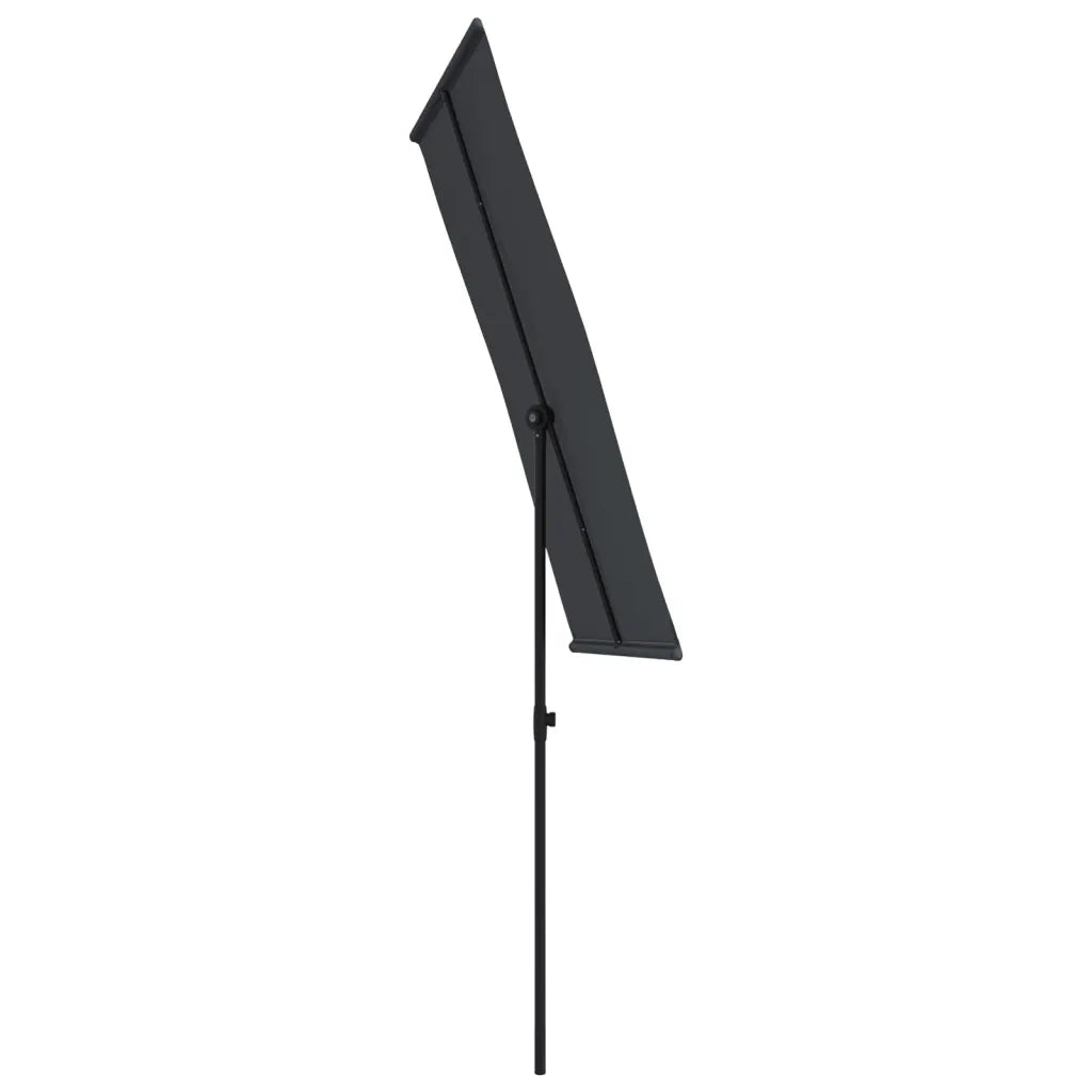 Ombrello | Parasolne da Giardino con Palo in Alluminio 180x110cm Nero