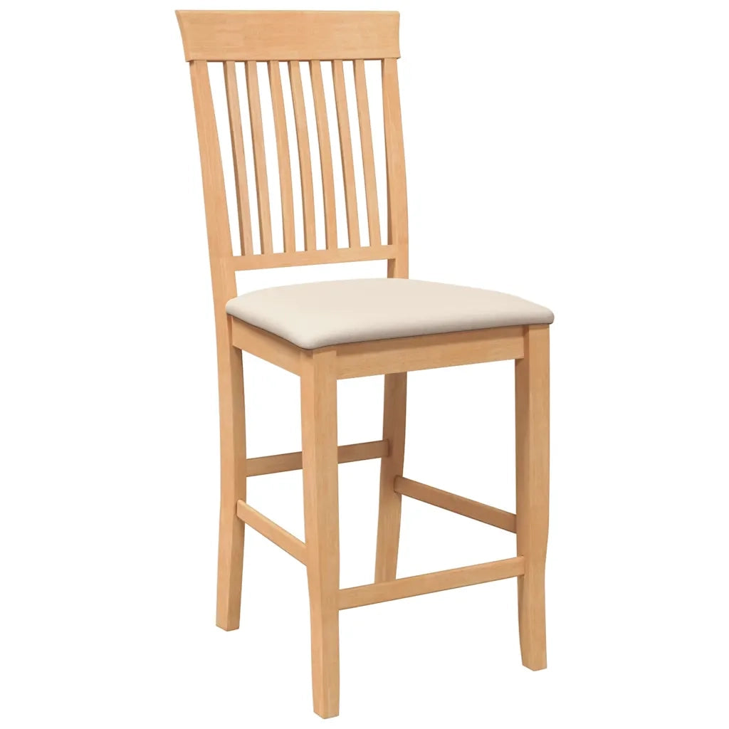 Sgabelli da Bar con Cuscini 2pz Naturale Legno Massello Hevea