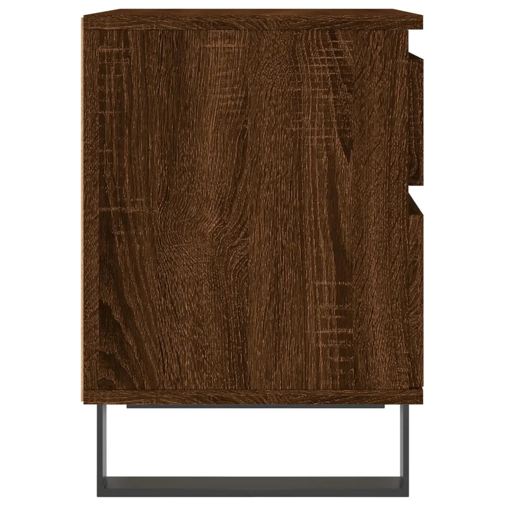 Set di 2 Comodini | Armadio da Notte | Mobiletto da notte Rovere Marrone 40x35x50 cm in Legno Multistrato