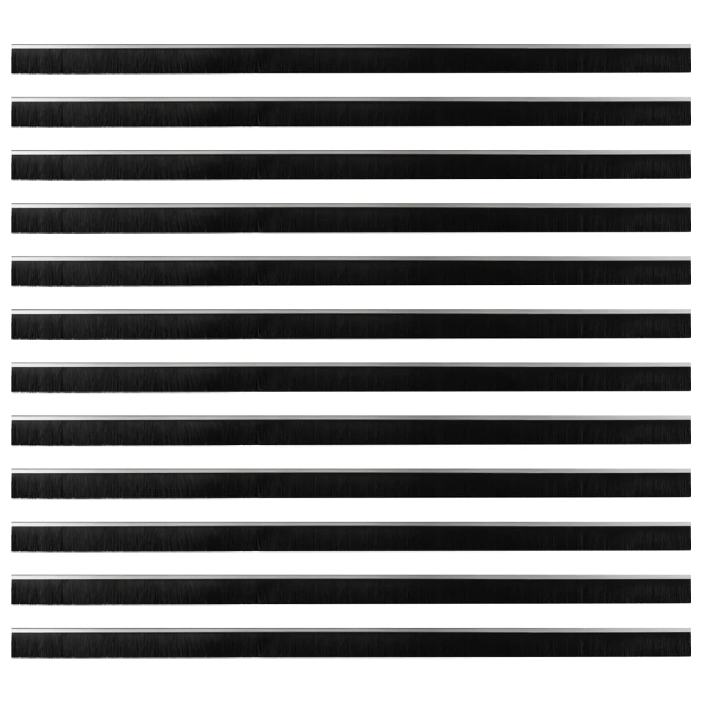 Spazzole per porte autoadesive 12 pcs Argento 100 cm