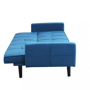 Divano Letto Anson 194x83x74 cm in Tessuto Blu melange