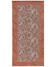 Tappeto passatoia moderno MALESIA TERRACOTTA disegno giungla tropicale natura foglie felci, arredo cucina corridoio multiuso lavabile antiscivolo cm.55x190