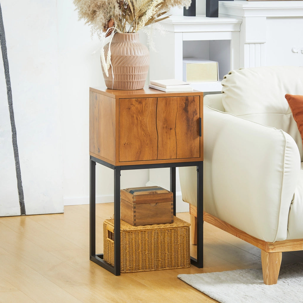 Consolle con armadietto e vano contenitore stile industriale per ingresso soggiorno e camera da letto 40 × 30 × 76 cm