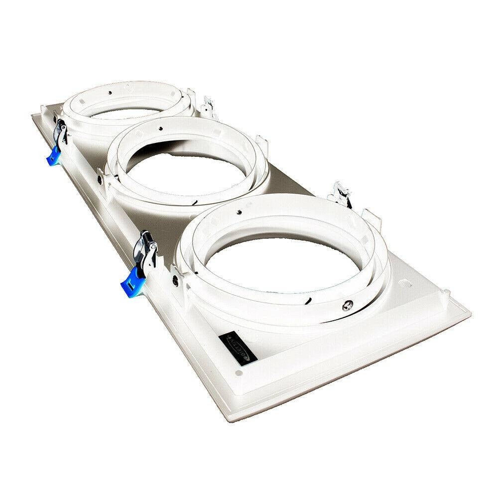 Trade Shop - Portafaretti Incasso Triplo Per Faretto Ar111 Rettangolare Orientabile P-ar111-3 -
