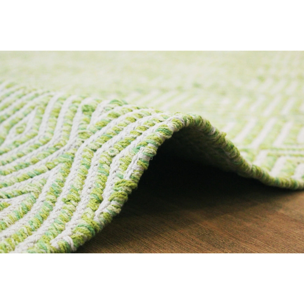 Tappeto Cocktail 300 in Cotone Tessuto a Mano Verde