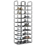 Scarpiere a 10 Livelli 2 pz-Set di 2 Scaffale per scarpe 33x33x174 cm in Tessuto Non Tessuto