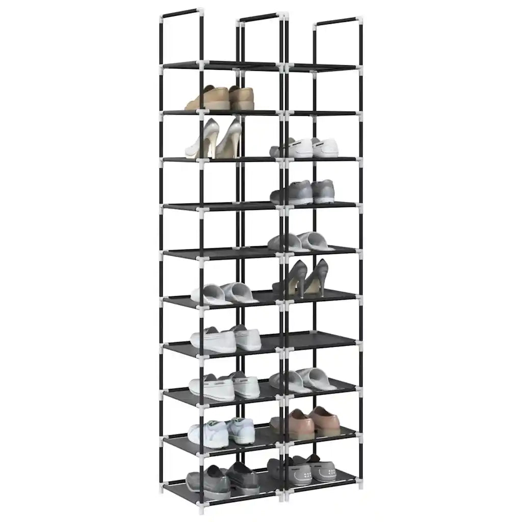 Scarpiere a 10 Livelli 2 pz-Set di 2 Scaffale per scarpe 33x33x174 cm in Tessuto Non Tessuto