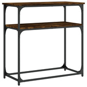 Tavolino Consolle | Tavolo d'Ingresso Rovere Fumo 75x35,5x75cm in Legno Multistrato