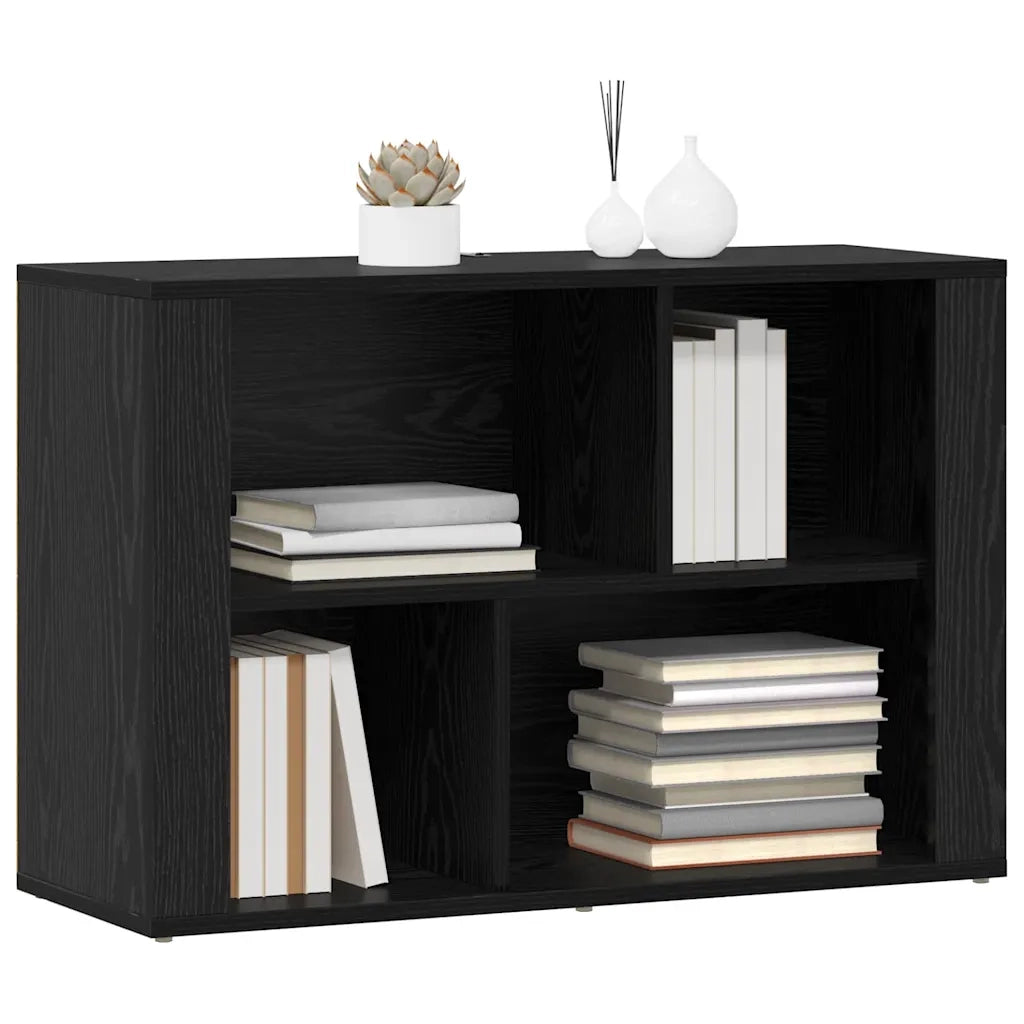 Credenza-Buffet-Armadio da cucina Rovere Nero 80 x 30 x 53 cm Legno multistrato
