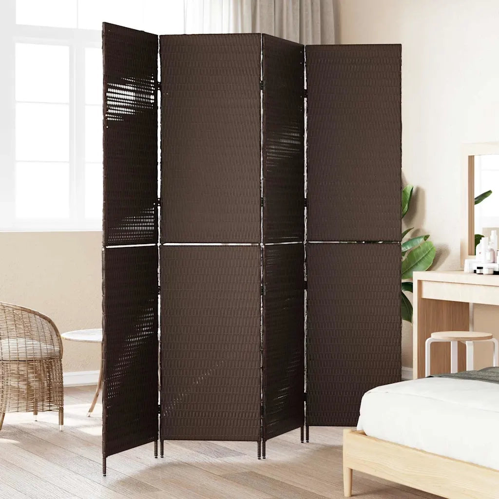 Divider per stanze | Paravento | Divisorio Ambienti Marrone 195 x 180 cm polyrattan