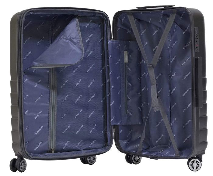 Trolley Valigia Bagaglio a Mano Rigida in ABS 4 Ruote TSA Ravizzoni Titanio Grigio