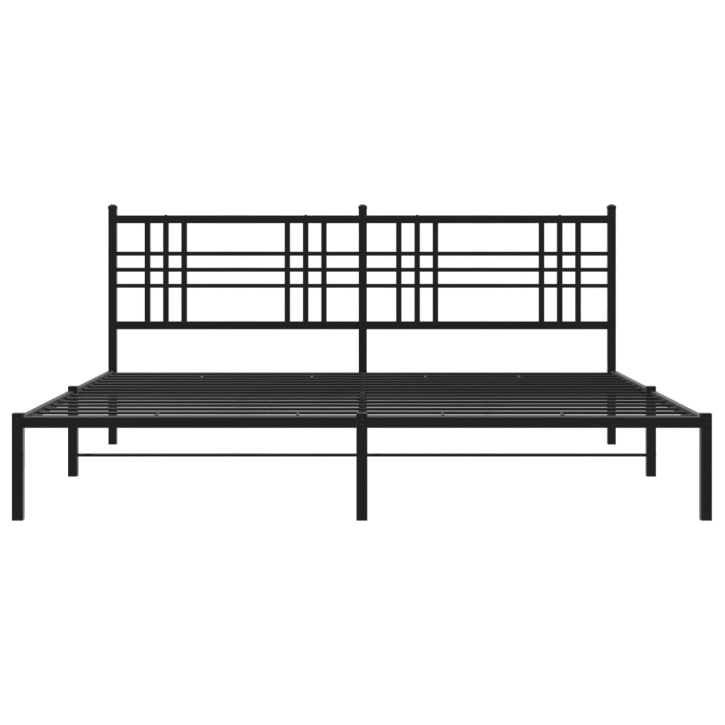 Giroletto con Testiera in Metallo Nero 193x203 cm 376330