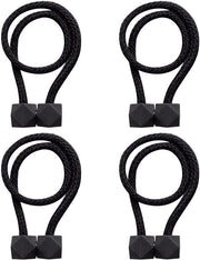 Set di attacchi decorativi per tende, 4 pezzi, magnetici, per tende in tessuto, adatto per arredamento domestico e ufficio (nero).