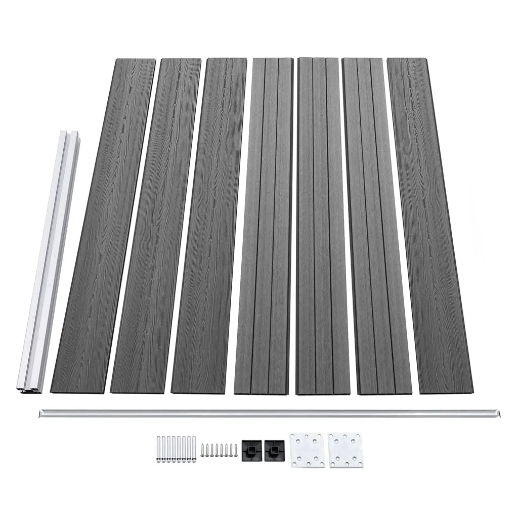 Set Pannello di Recinzione in WPC 699x146 cm Grigio 3070457