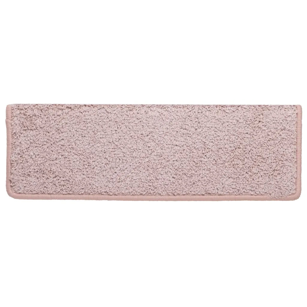 Tappetini per scale 15 pz 65x21x4 cm Rosa chiaro con bordo rettangolare 326201