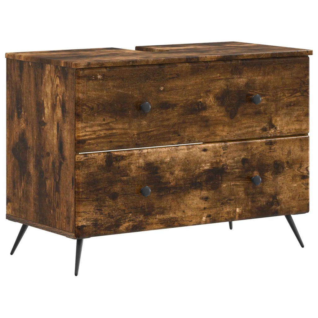 Armadio per Lavabo da Bagno BREDA Rovere Fumo 82 x 41 x 59 cm 897460