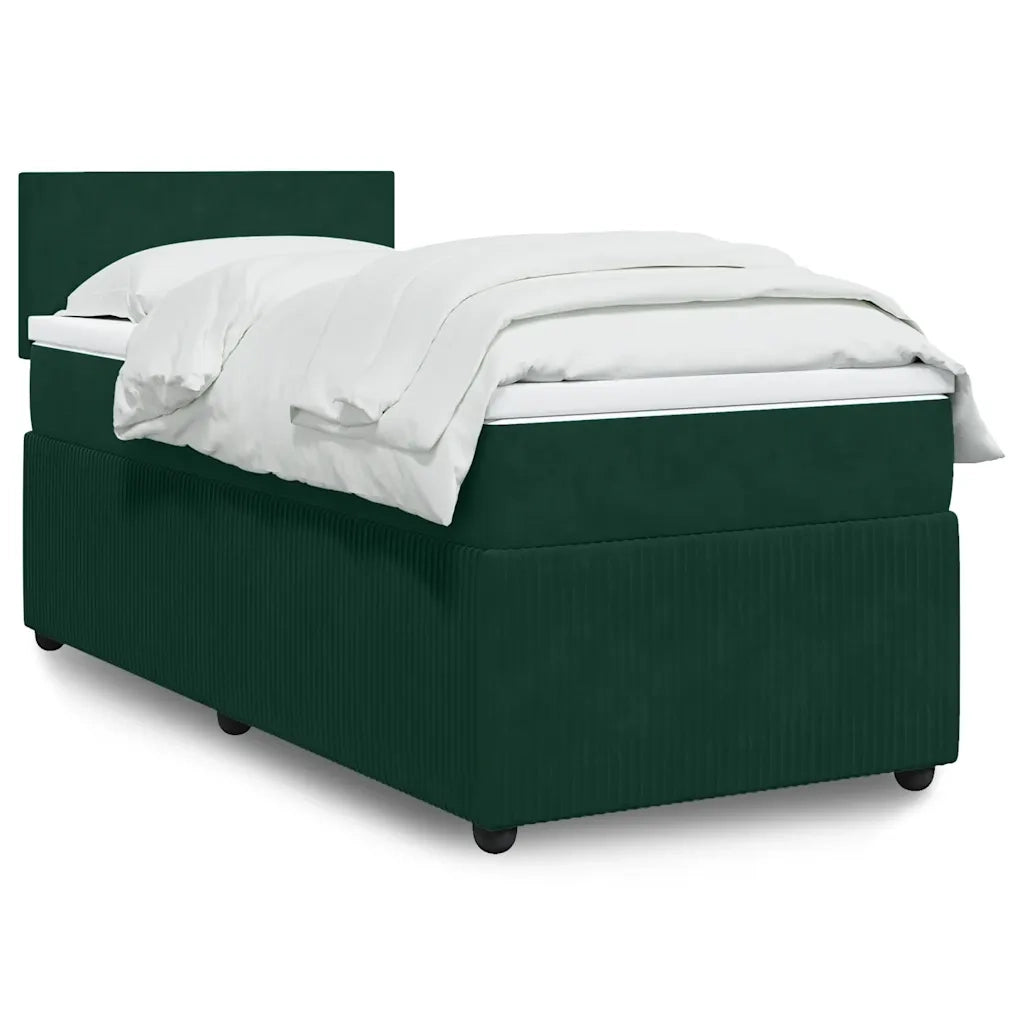 Giroletto a Molle con Materasso Verde Scuro 100x200 cm Velluto