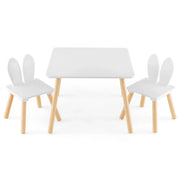 Set composto da 1 tavolo e 2 sedie per bambini 62 x 60 x 43 cm design ergonomico per mangiare e giocare design grazioso MDF bianco 20_0019122