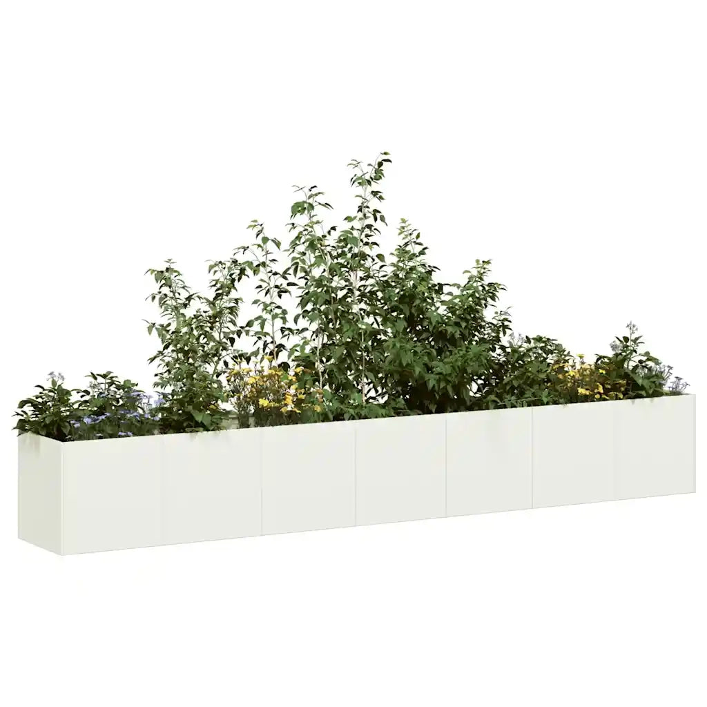 Fioriera Bianca 280x40x40 cm in Acciaio Laminato a Freddo 860690