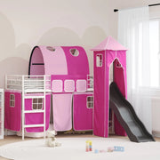 Struttura del letto loft per bambini-Giroletto per bambini Bianco e Rosa 75 x 190 cm 185984