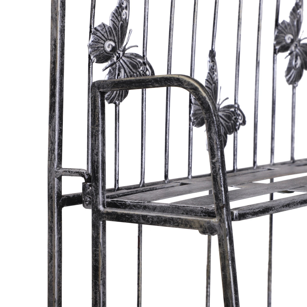 Scaffale Fioriera 3 Ripiani Pieghevole da Giardino Balcone Argento