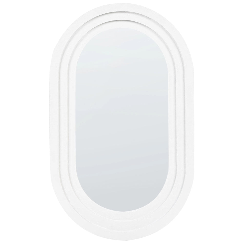 Specchio decorativo da parete in metallo 43 x 69 cm bianco stile moderno decorativo