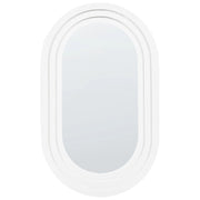 Specchio decorativo da parete in metallo 43 x 69 cm bianco stile moderno decorativo