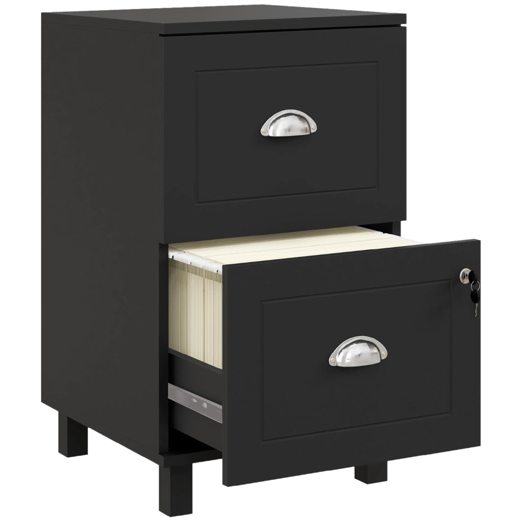 Cassettiera con 2 Cassetti ¨C zephmum ¨C Nero 40x41,5x67,5 cm