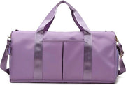 Sporttas per uomo/donna Trolley leggero con contenitore per scarpe Borsa impermeabile a sacco a pelo per viaggi, weekend, bodybuilding, esterno, allenamento - viola