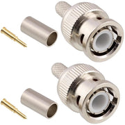 Set di 2 connettori BNC - Mannelijke 50Ω - Cavo coaxiale RG141 RG58 - Connettore a krimp per telecamere e monitor