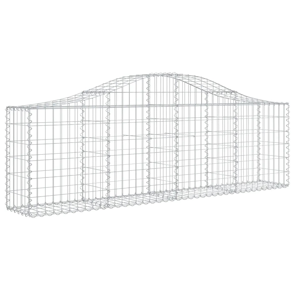 Cesti Gabbioni ad Arco 12 pz 200x30x60/80 cm Ferro Zincato 3145398