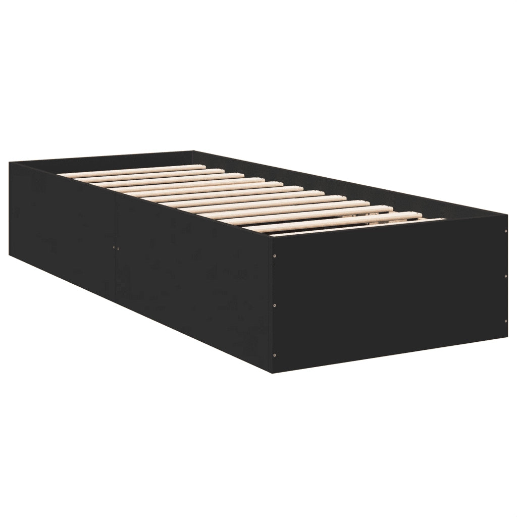 Giroletto-Struttura Letto Nero 75x190 cm in Legno Multistrato 420129