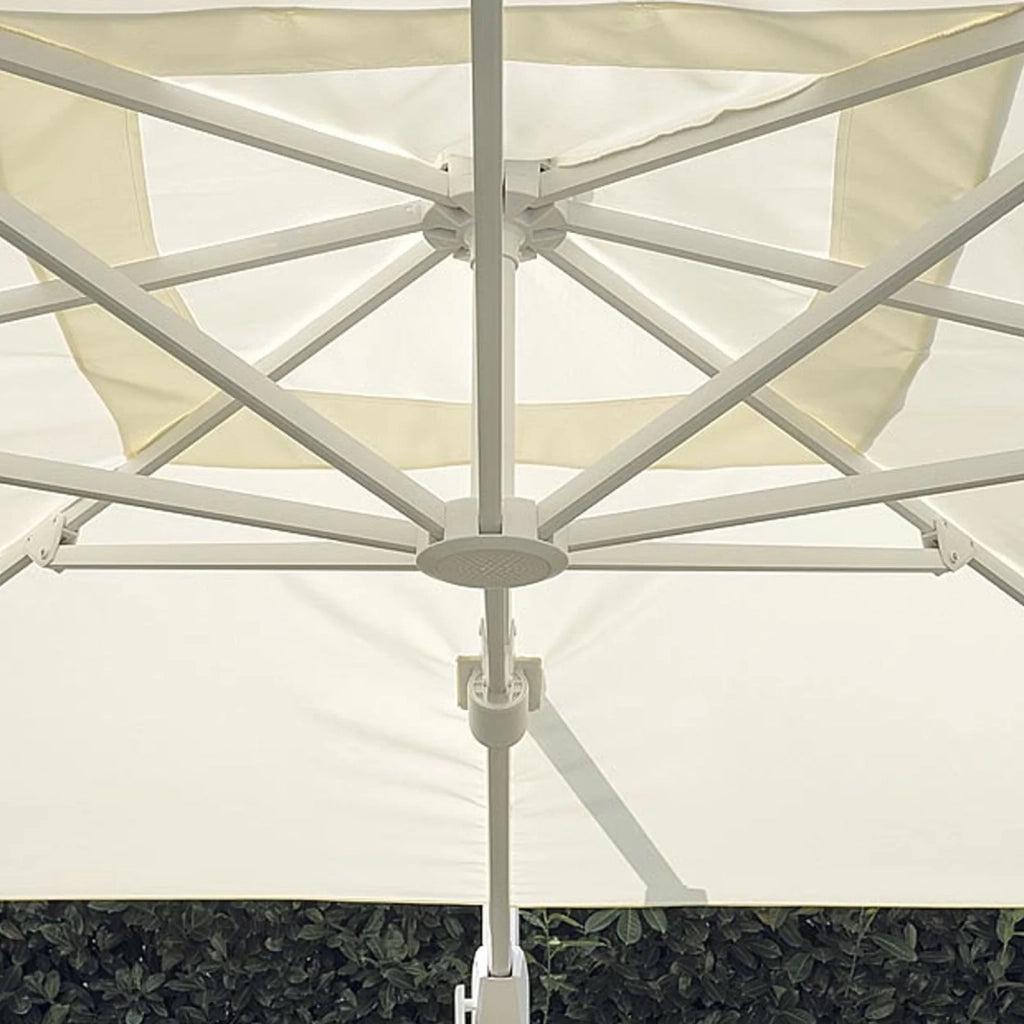 OMBRELLONE CONTRACT MEZZA RETTANGOLARE 3x4 M BIANCO CON BASE DECENTRATA