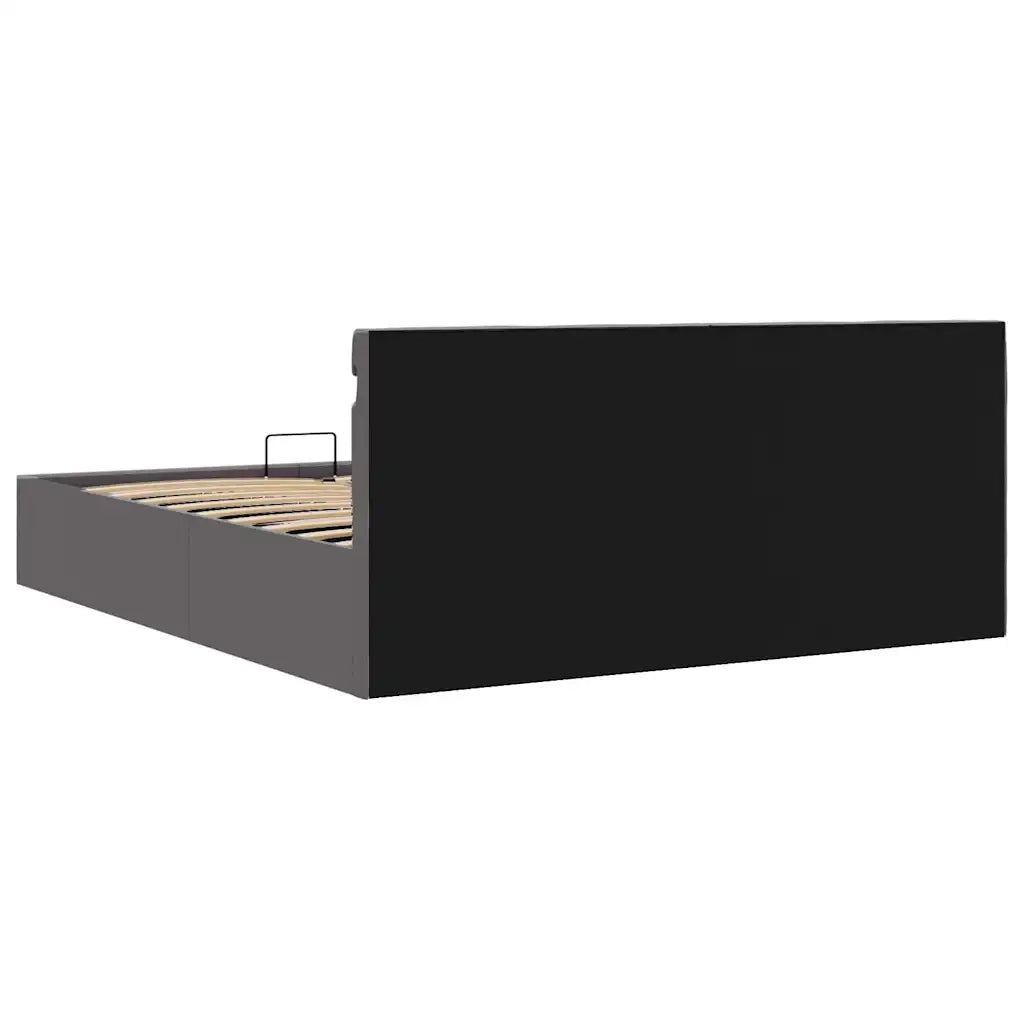 Giroletto Contenitore Idraulico LED Grigio Similpelle 160x200cm 285556