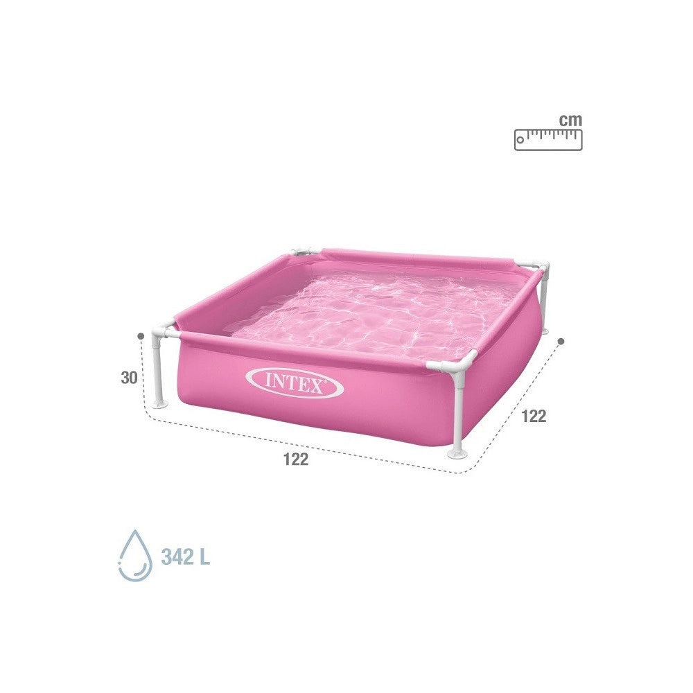 Trade Shop - Piscina Mini Frame Rosa Quadrata Con Telaio 122x122x30 Cm Bambini Estate 57172 -