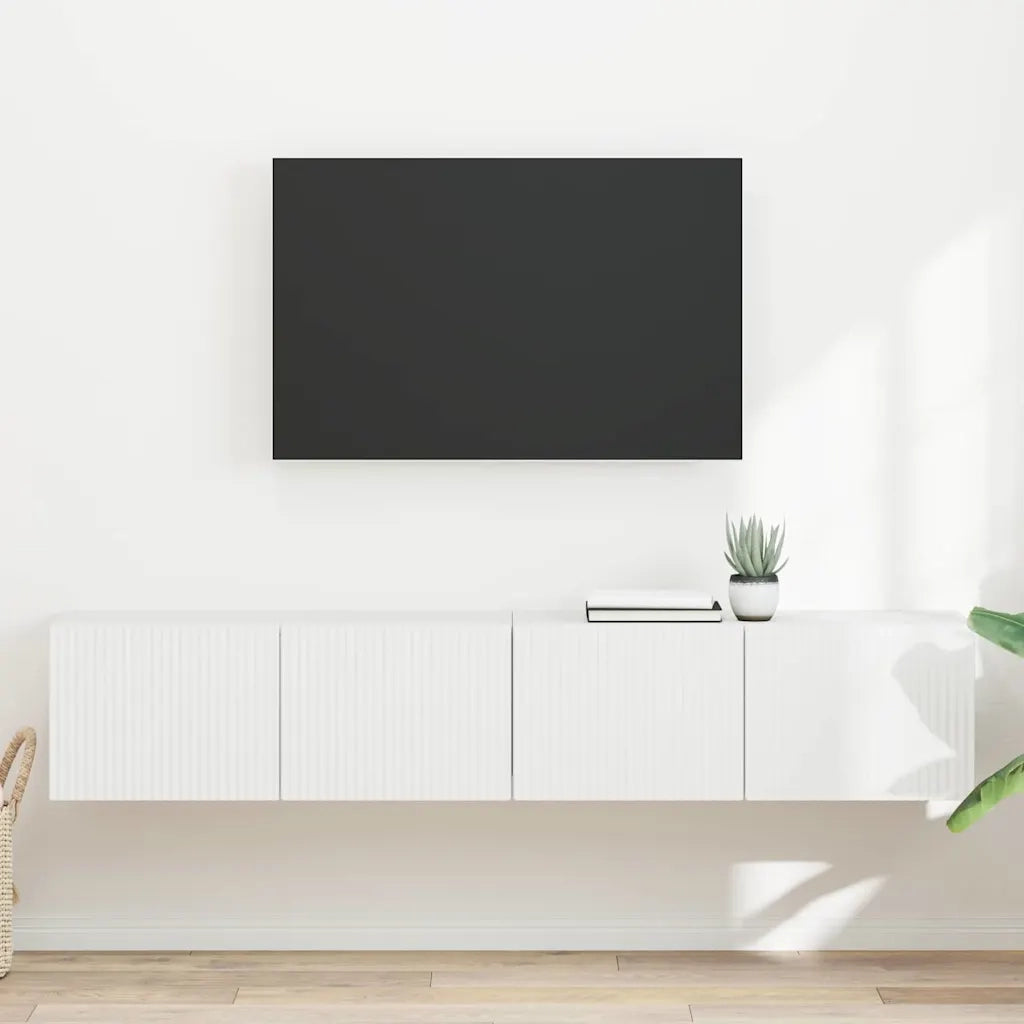 Mobile TV da parete 2 pz-Set di 2 Mobile TV a Muro-Credenza TV Bianco 60 x 31 x 29.5 cm 453350