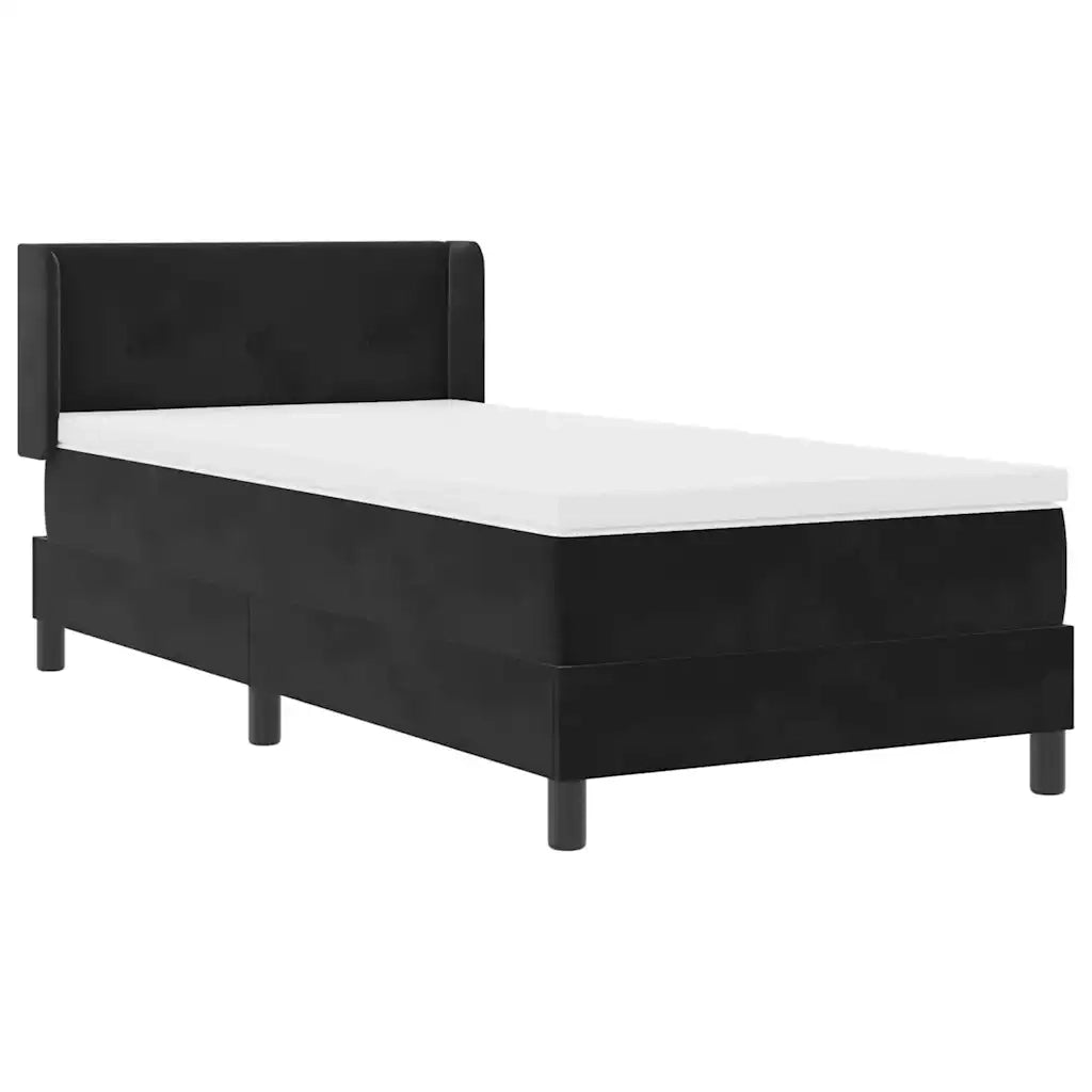 Letto a molle con materasso Nero 200 x 80 cm Poliestere