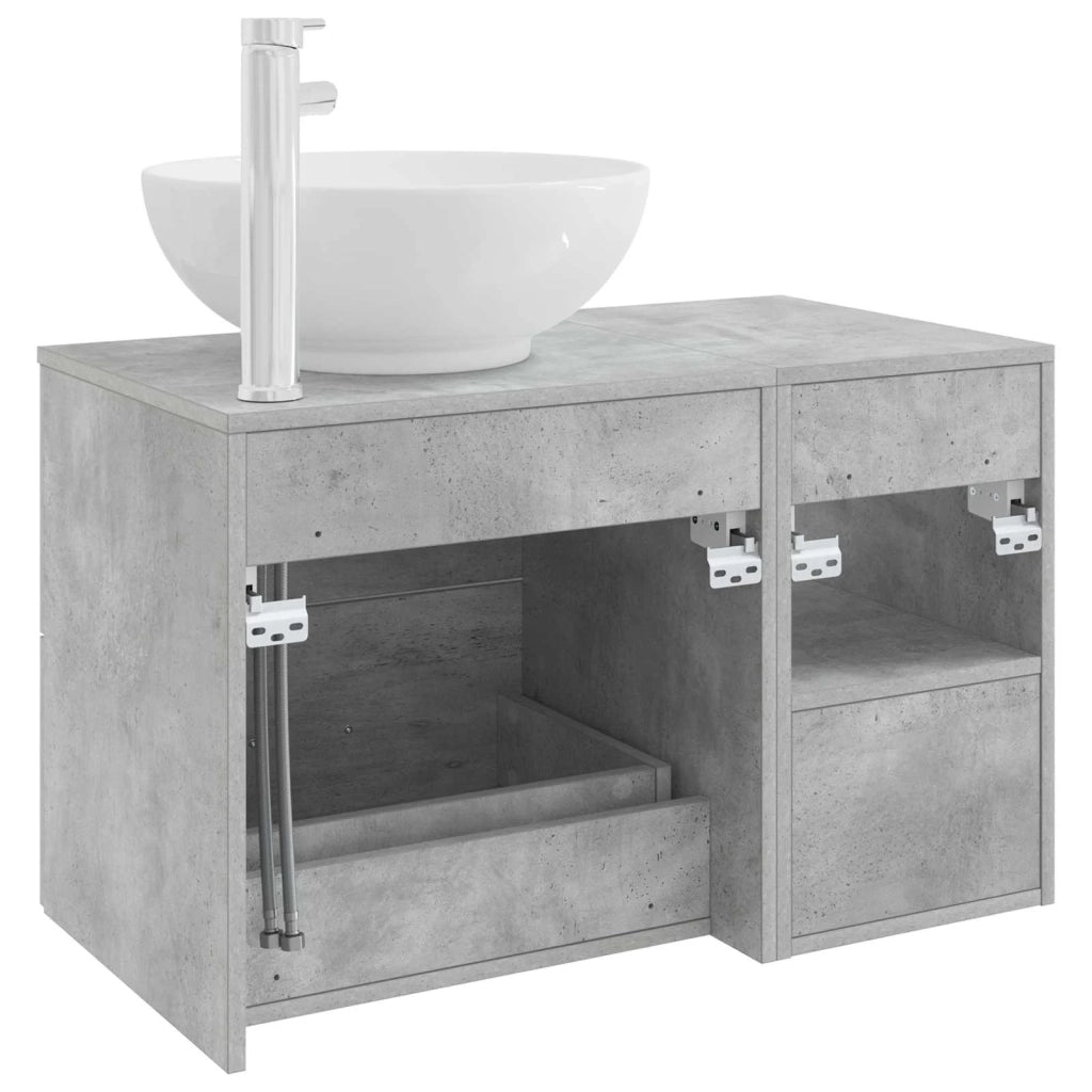 Set di mobili per il bagno 2 pcs Grigio Cemento 3403915