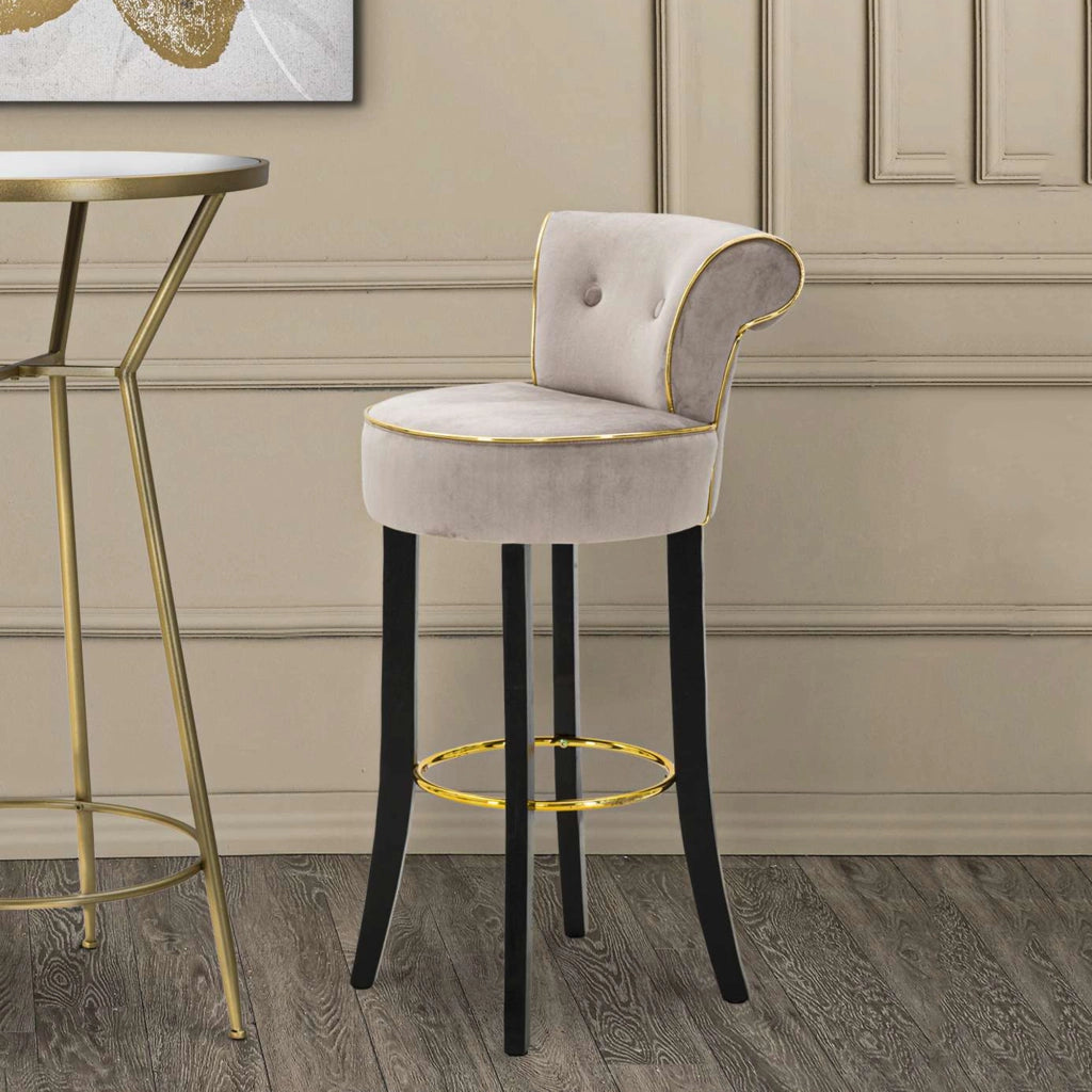 Tupiza, Sgabello Rivestimento in Velluto, 46x48x96h cm Grigio Tortora
