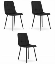 Sedia Valora PYRA in velluto nero dal design moderno per soggiorno x3