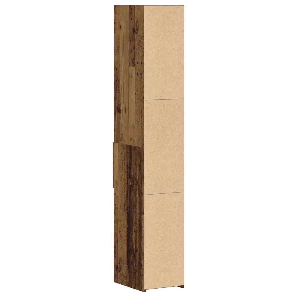Libreria con cassetto-Scaffale per Libri-Mobile di Stoccaggio Legno vecchio 30 x 42.4 x 185.2 cm