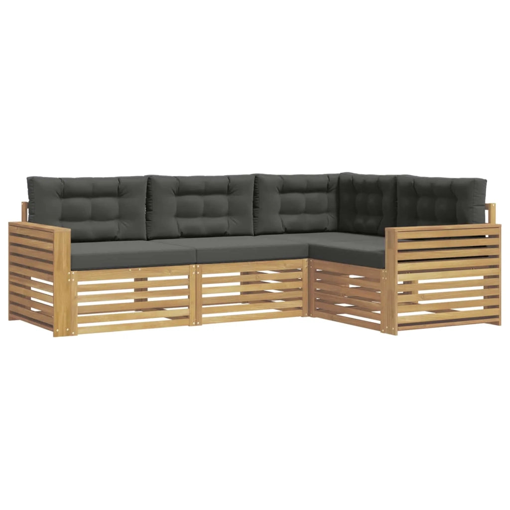 Set di divani da esterno 4 pz Bianco e Antracite Poliestere 3390412
