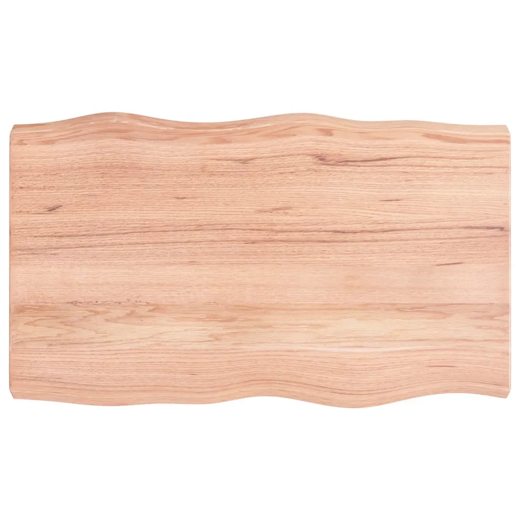 Piano Tavolo Marrone Chiaro 100x60x(2-6) cm Rovere Non Trattato 363955