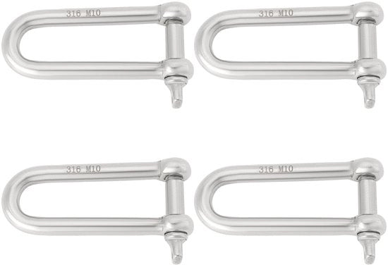 Chiusura a vite 10 mm - 4 pezzi - acciaio inossidabile - forma lunga - alta resistenza - portata 800 kg - Beugel