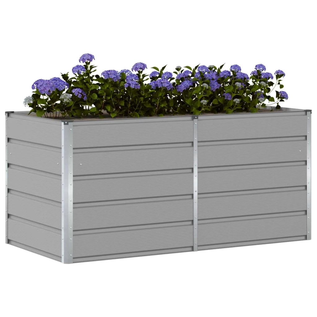 Fioriera-Vaso da Esterno-Contenitore per Piante Grigio chiaro 160 x 80 x 75 cm Acciaio