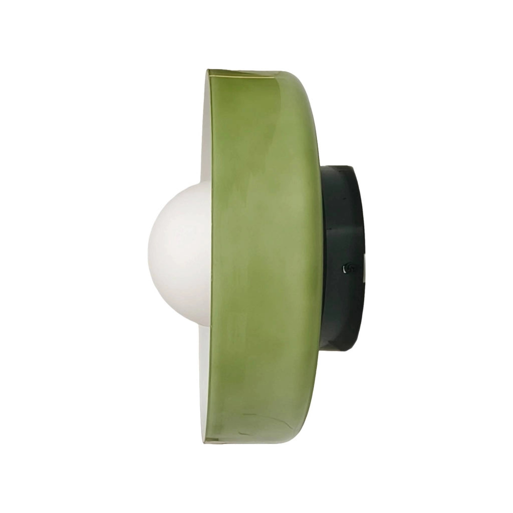 Applique da interno in vetro e metallo, ø25cm, verde