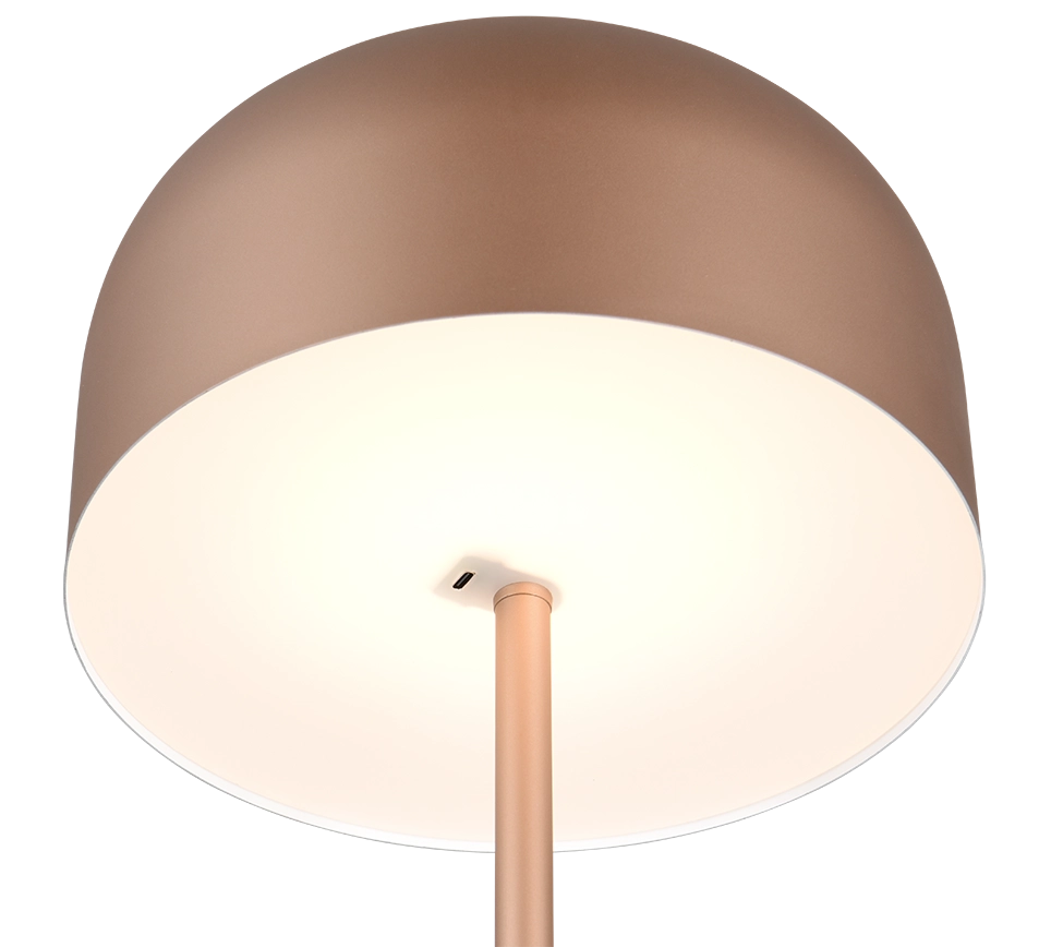Piantana LED ricaricabile, metallo, caffè, H 147 cm, Jeff