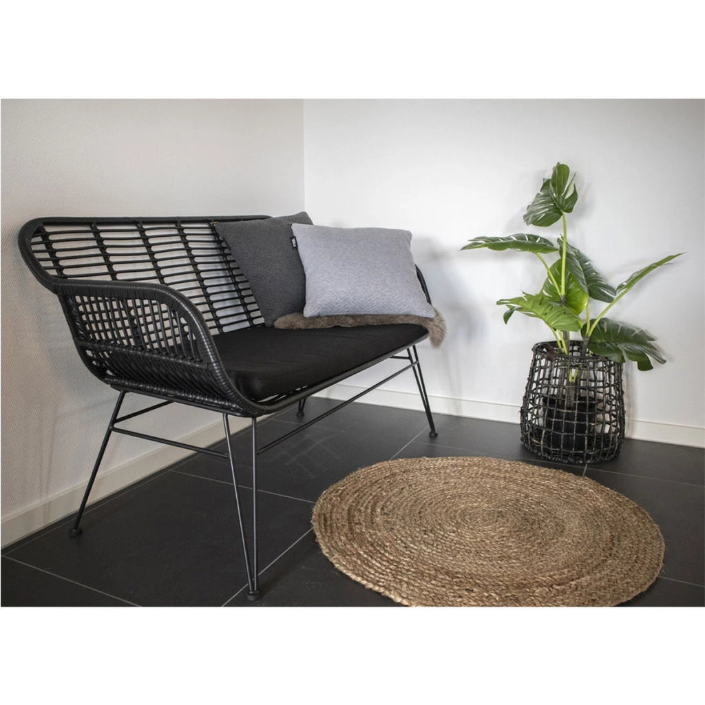 Tappeto Rotondo Bombay, Marrone, Juta, 90x90x1 cm